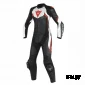 Комбинезон кож. AVRO D2 2 PCS LADY BLACK/WHITE/RED-FLUO