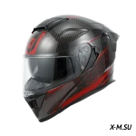 Шлем интеграл карбоновый HETOSHI FF936S CARBON RED WHITE р.XL