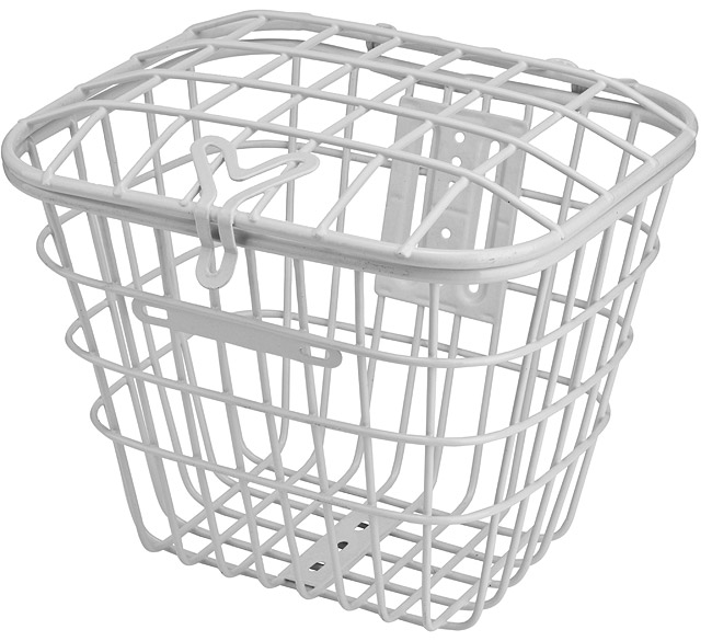 Велокорзина передняя JL-075 с крышкой, белая, для 28&quot; 270056