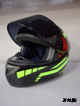 Шлем интеграл HETOSHI XD1-225 цв. Черно-зеленый  р. S