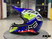 Шлем кроссовый HETOSHI Сине-желто-красный AD3-14 цв.  р. XXL