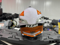 Шлем кроссовый HETOSHI AD2-3 цв. Бело-оранжевый р. XXL