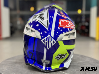 Шлем кроссовый HETOSHI Сине-желто-красный AD3-14 цв.  р. L