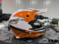 Шлем кроссовый HETOSHI AD2-3 цв. Бело-оранжевый р. L