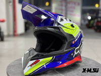 Шлем кроссовый HETOSHI Сине-желто-красный AD3-14 цв.  р. XXL