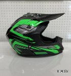 Шлем кроссовый HETOSHI EDX цв. Черно-зеленый р. L