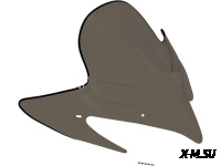 Стекло ветровое для снегохода Yamaha RX-1MTX 2009 увеличенное тонированное