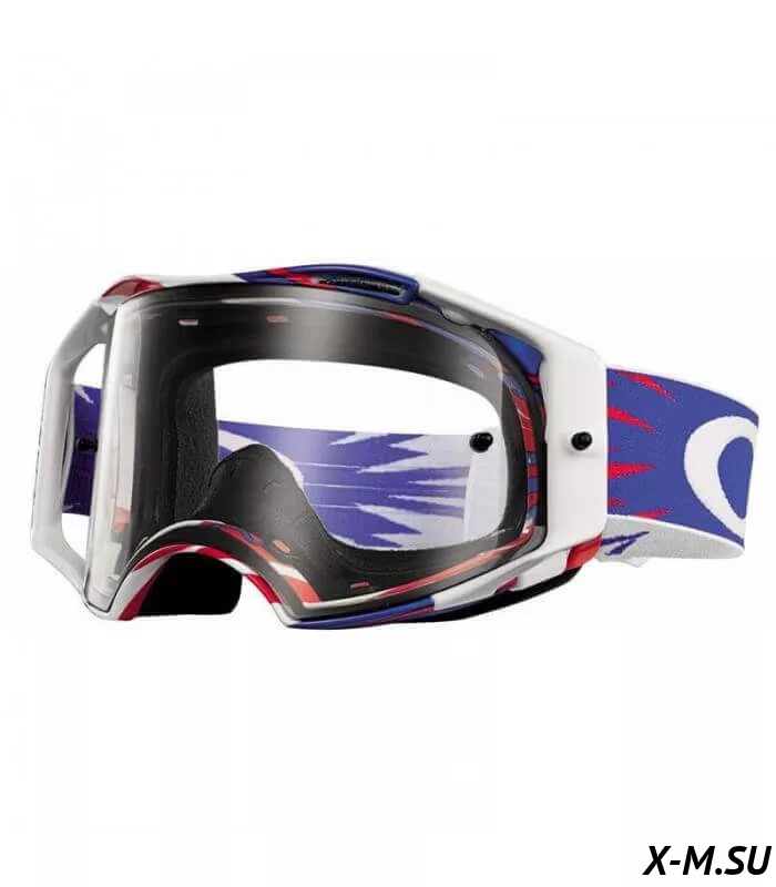 Очки для мотокросса OAKLEY Airbrake Core белые-синие / темно-серая  (OO7046-73)