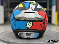 Шлем кроссовый HETOSHI XD1-3 цв. Черно-бело-красно-голубой F 7  р. L 